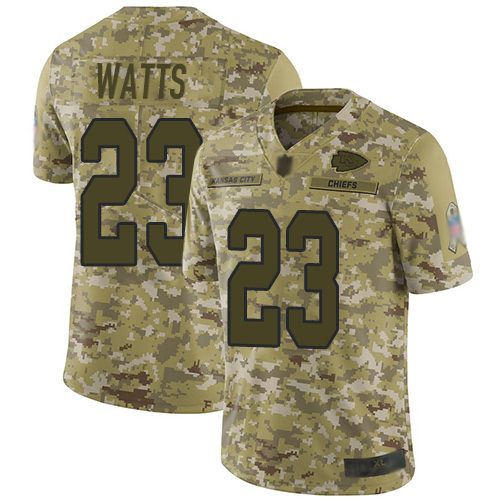 Men Kansas City Chiefs #23 Watts Armani Limited Camo 2018 Salute to Service Football Nike NFL Jersey